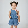 Denim Flower Brooch set