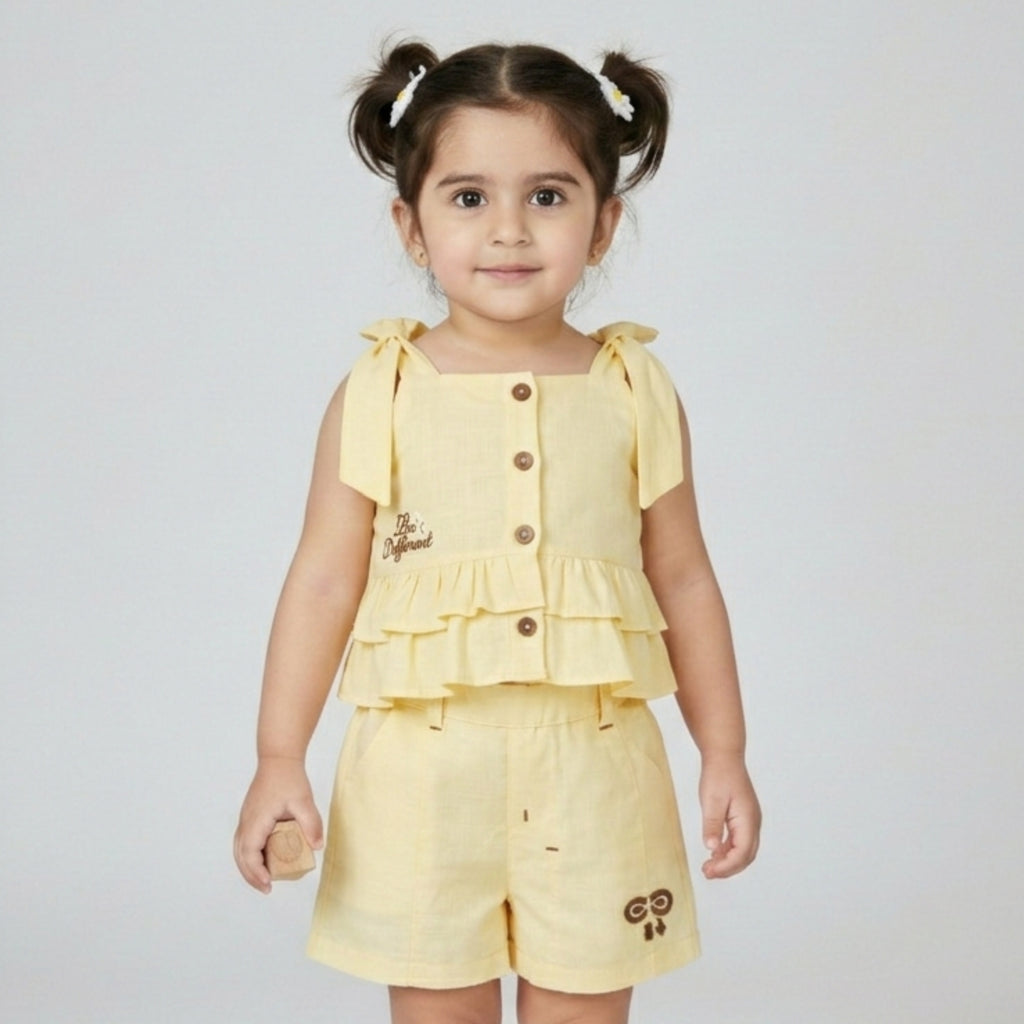 Butter Yellow Sleeve Bow Set